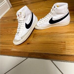 Nike White and Black High-Top Sneakers